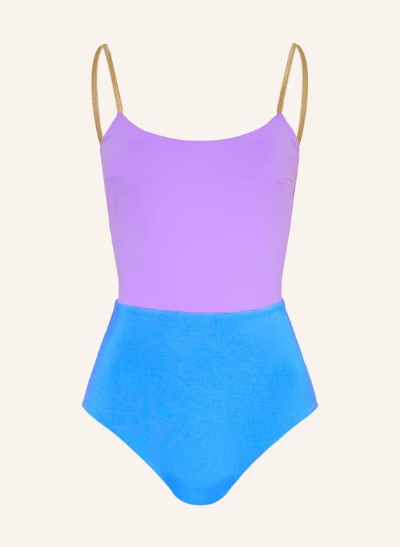 MYMARINI Strój kąpielowy SHINE dwustronny z ochroną UV 50+ NIEBIESKI / JASNOFIOLETOWY