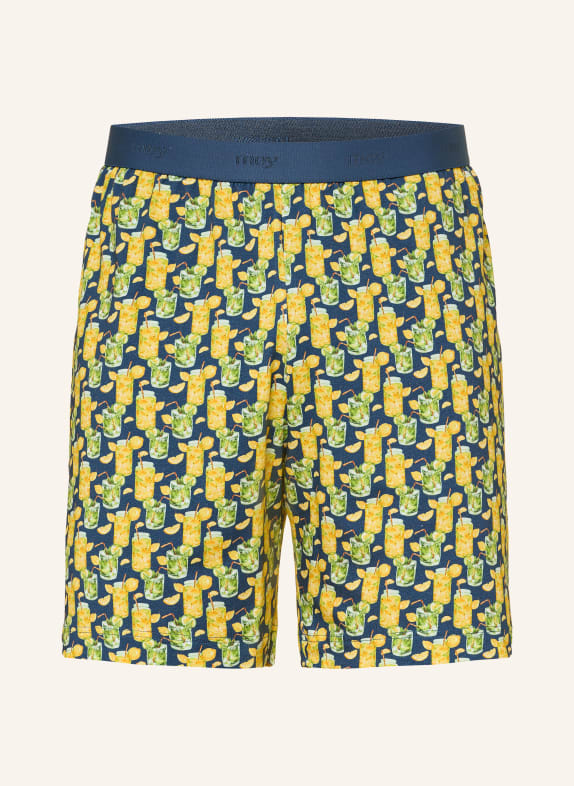 mey Schlafshorts Serie REFRESH BAR BLAU / GELB / HELLGRÜN