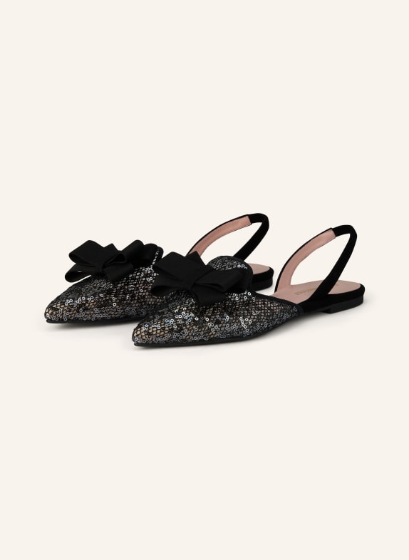 Pretty Ballerinas MERLE slingback ballerinas with sequins DARK GRAY / BLACK