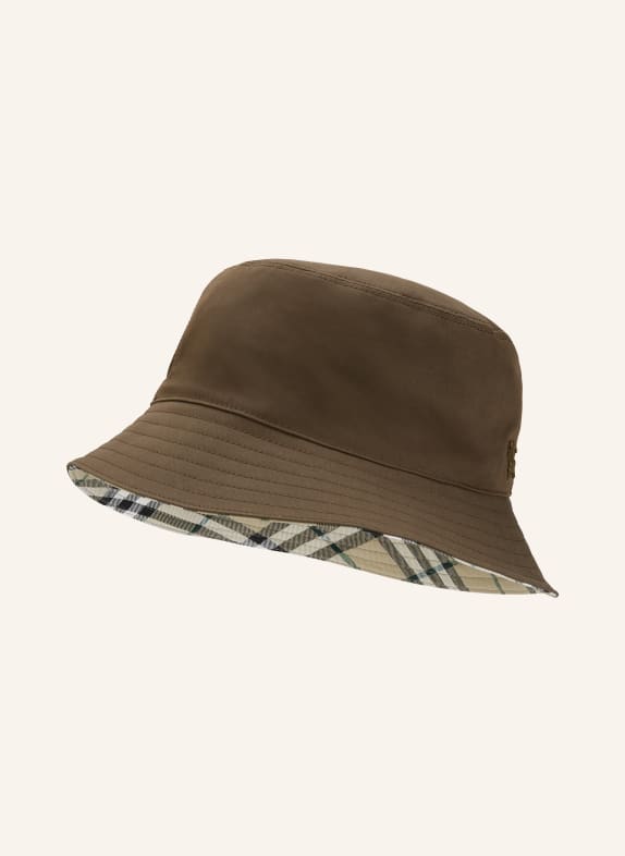 BURBERRY Bucket-Hat GABARDINE KHAKI / BEIGE / SCHWARZ