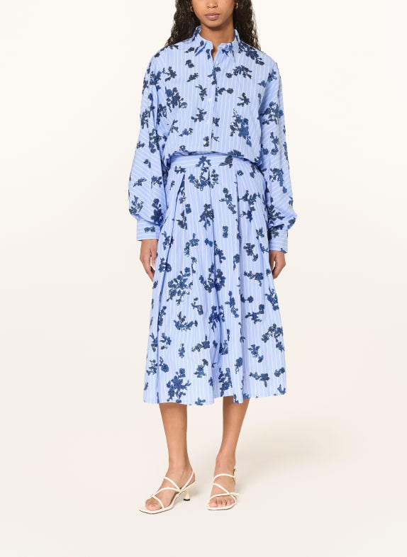 lilienfels Oversized overhemdblouse met pailletten LICHTBLAUW / WIT