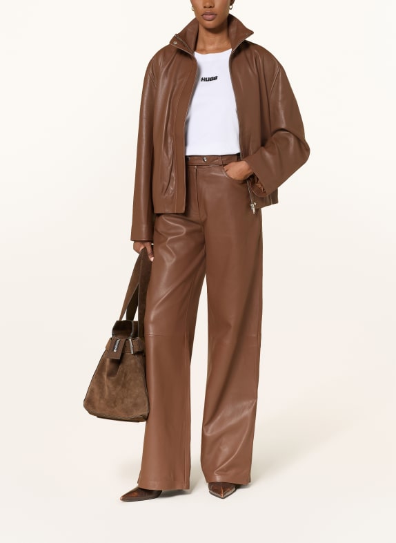 MRS & HUGS leren broek BRUIN