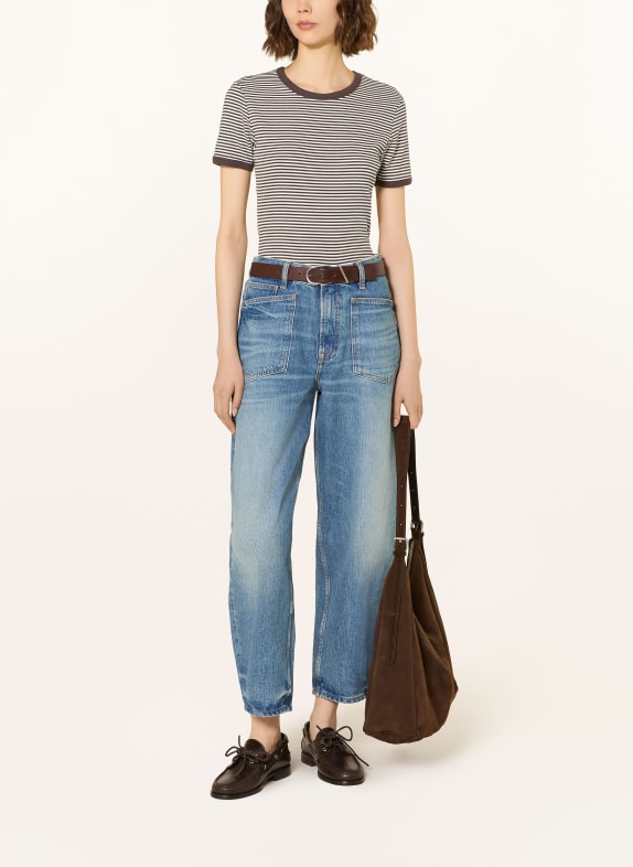SAMSØE  SAMSØE T-shirt SALINAS MARRON FONCÉ / WIT