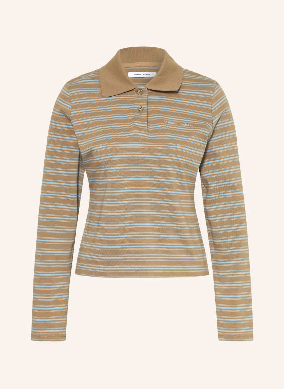 SAMSØE  SAMSØE Jersey poloshirt SADONELL CAMEL / LICHTBLAUW