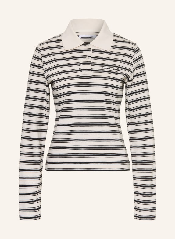 SAMSØE  SAMSØE Jersey-Poloshirt SADONELL ECRU / SCHWARZ