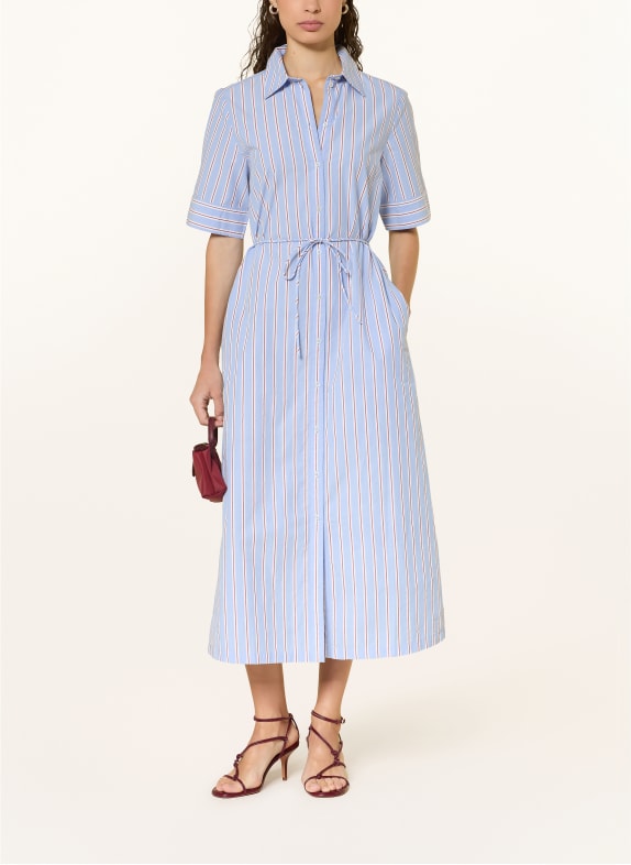 Part Two Hemdblusenkleid HELLBLAU / BRAUN / WEISS