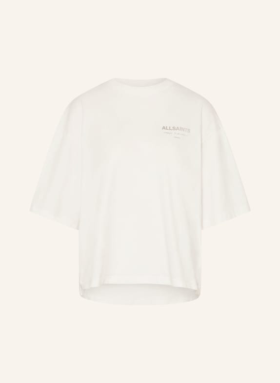 ALLSAINTS T-Shirt UNDER AMELIE mit Schmucksteinen WEISS / HELLGRAU