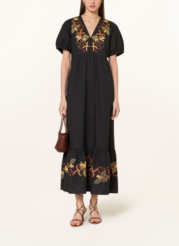 MOS MOSH Kleid MMWERAS SCHWARZ / BRAUN / DUNKELGELB