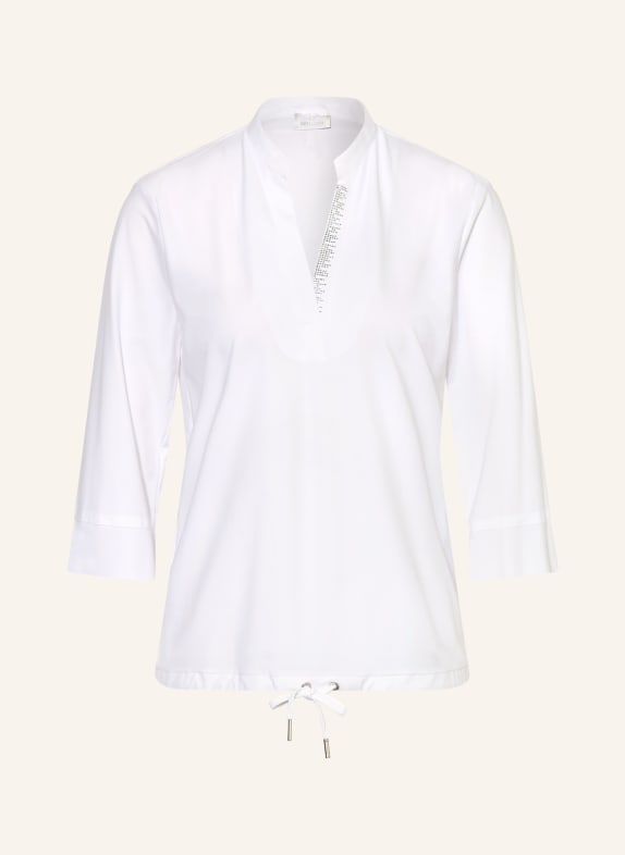 SPORTALM Bluzka z rękawami 3/4 i ozdobnymi kamieniami BIAŁY / SREBRNY