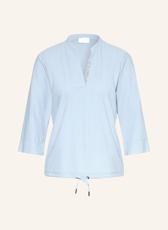 SPORTALM Blusenshirt mit 3/4-Arm und Schmucksteinen HELLBLAU