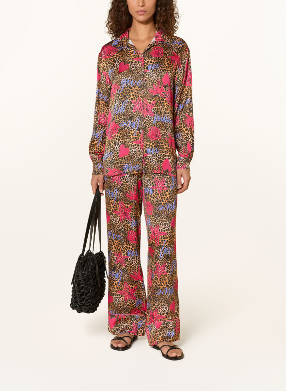miss goodlife Overhemdblouse van satijn COGNAC / ROZE / ZWART