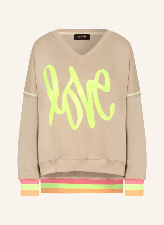 miss goodlife sweatshirt BEIGE / NEON YELLOW