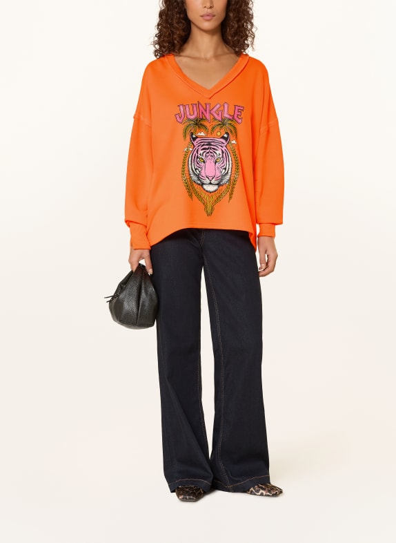 miss goodlife Oversized-tröja NEONORANGE / NEONPINK