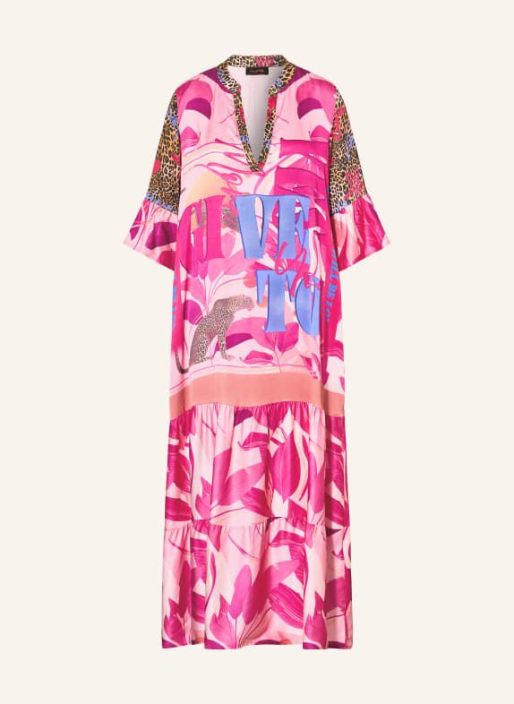 miss goodlife Saténové šaty BUTTERFLY RŮŽOVÁ / RŮŽOVÁ / MODRÁ