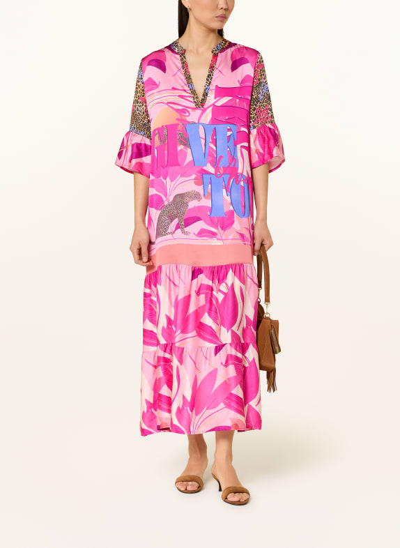 miss goodlife Satinkleid BUTTERFLY PINK / ROSA / BLAU