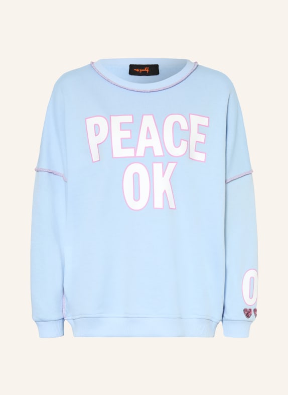 miss goodlife Oversized-Sweatshirt mit Pailletten HELLBLAU / WEISS