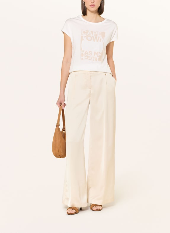 monari T-shirt met sierstenen WIT / BEIGE