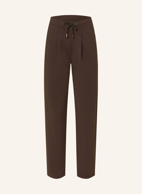 monari Jersey pants in jogging style DARK BROWN