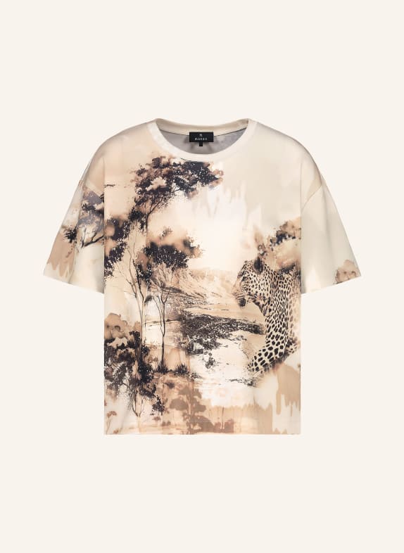 monari Tričko s ozdobnými kameny BÉŽOVÁ / SVĚTLE HNĚDÁ / ČERNÁ