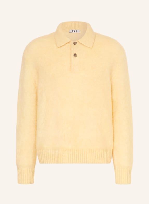 COS Knitted polo shirt with mohair LIGHT YELLOW