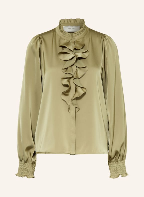 NEO NOIR Satinbluse ZAMOLA mit Volants HELLGRÜN