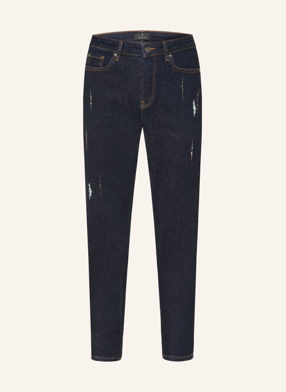 monari Cropped Jeans mit Schmucksteinen 751 dark denim