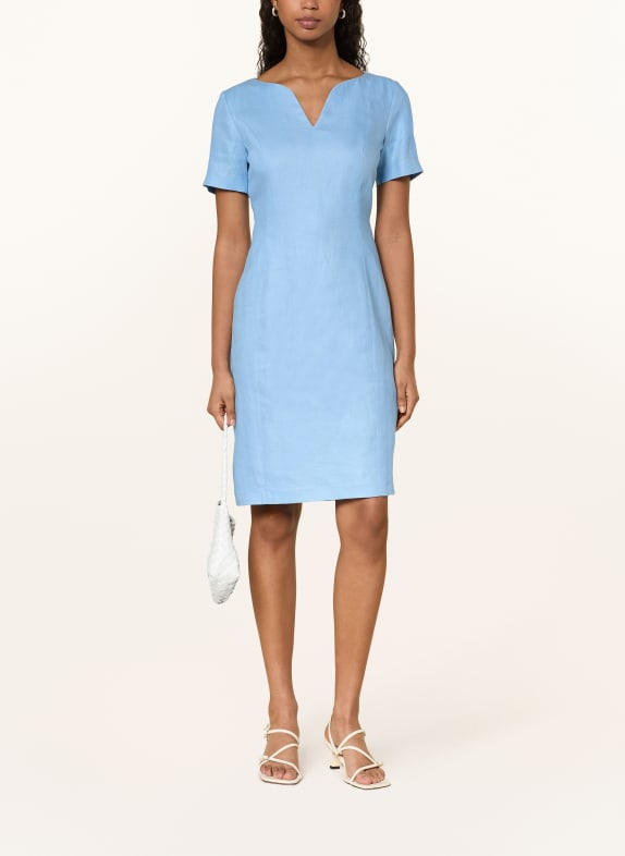 lilienfels Etuikleid aus Leinen HELLBLAU