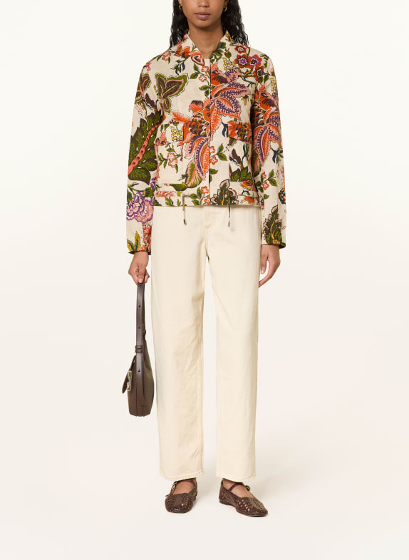 lilienfels Kurtka z lnem CZERWONY / LILA / ZIELONY