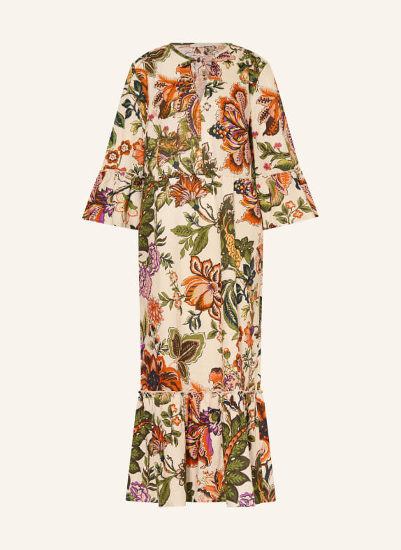 lilienfels Dress with linen and ruffles RED / PURPLE / GREEN