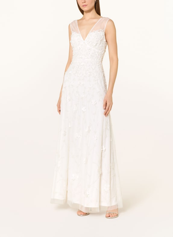 ADRIANNA PAPELL Abendkleid mit Schmuckperlen ECRU