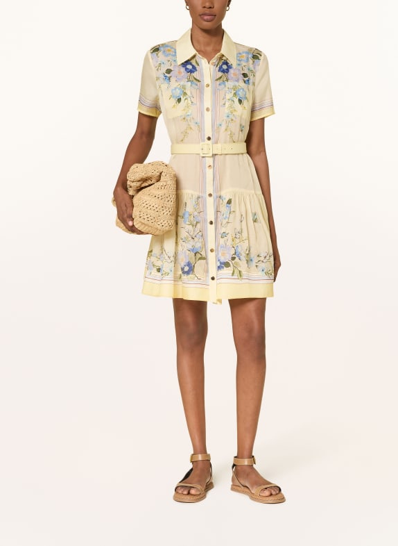 self-portrait sukienka w stylu koszuli JASNOŻÓŁTY / ZIELONY / JASNONIEBIESKI