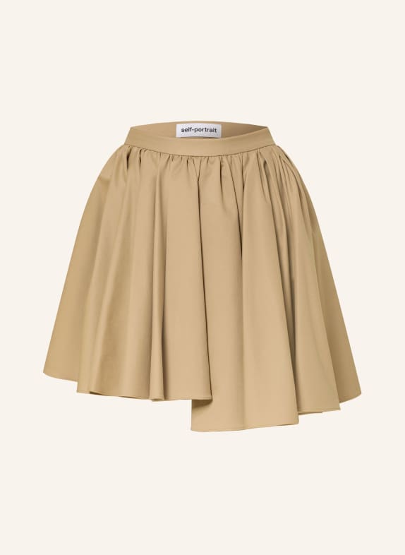 self-portrait jupe plissée MARRON CLAIR