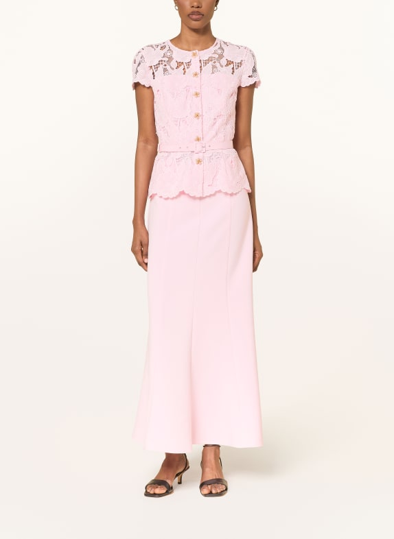 self-portrait Šaty s krajkou a ozdobnými kameny RŮŽOVÁ