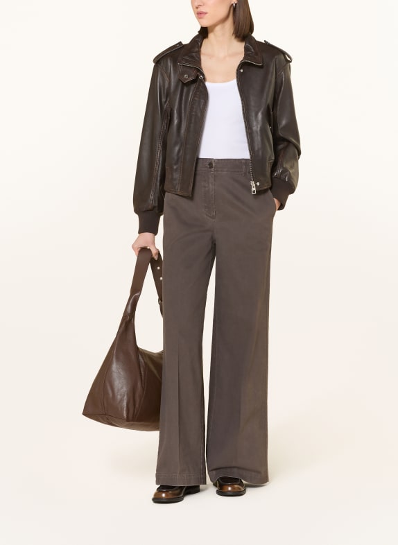 Marc O'Polo Marlene-broek MARGO WIDE MARRON FONCÉ