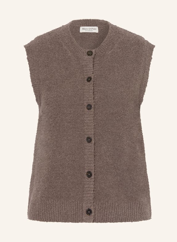 Marc O'Polo Bouclé knit vest DARK BROWN