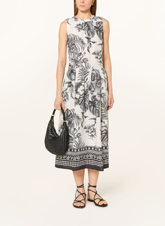 ANGOOR Lněné šaty CIARA BÍLÁ / ČERNÁ