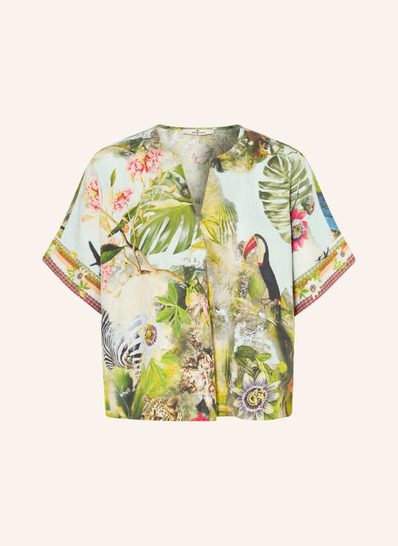 ANGOOR Linen blouse shirt GREEN / RED / LIGHT BLUE