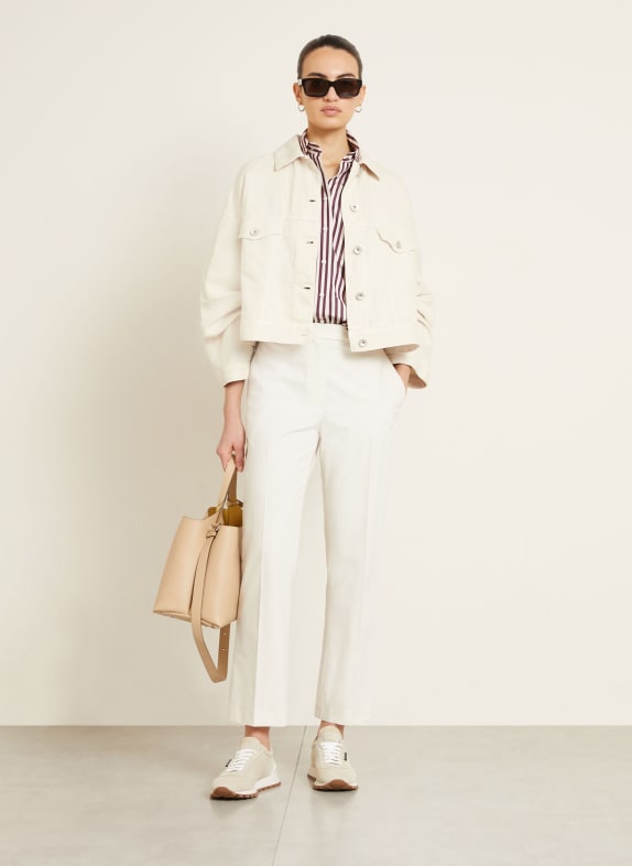 BRUNELLO CUCINELLI Jacke mit Leinen mit Schmucksteinen CREME