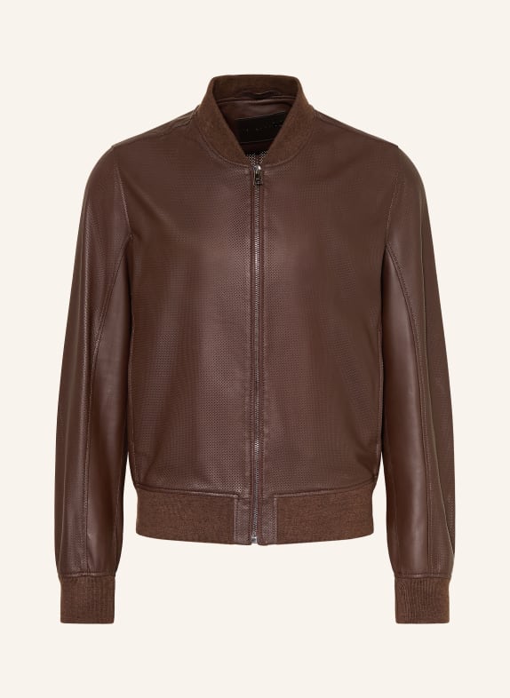manzoni 24 leather jacket DARK BROWN