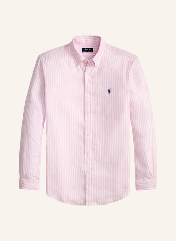 POLO RALPH LAUREN Leinenhemd Custom Fit ROSA / WEISS
