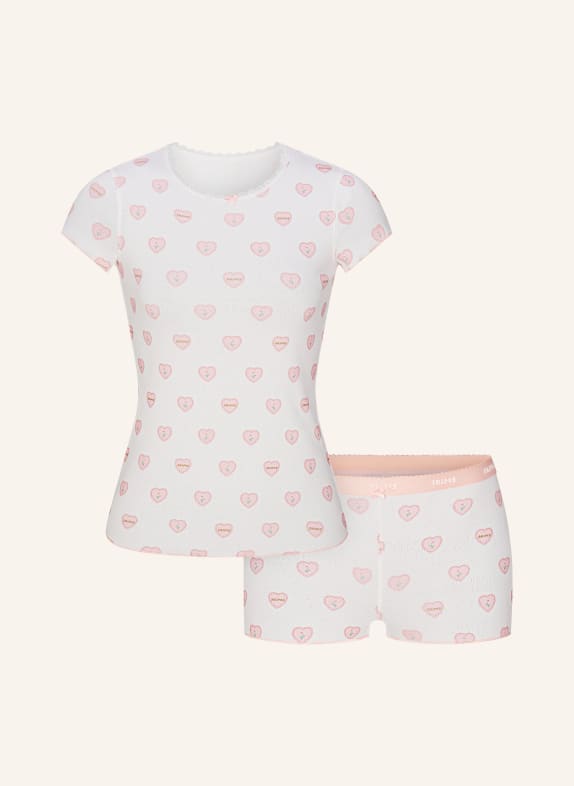 SKIMS Lounge set LOGO POINTELLE SNOW LACE HEARTS