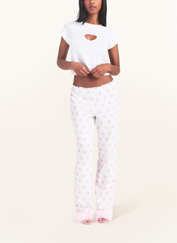 SKIMS Slaapbroek LOGO POINTELLE SNOW LACE HEARTS