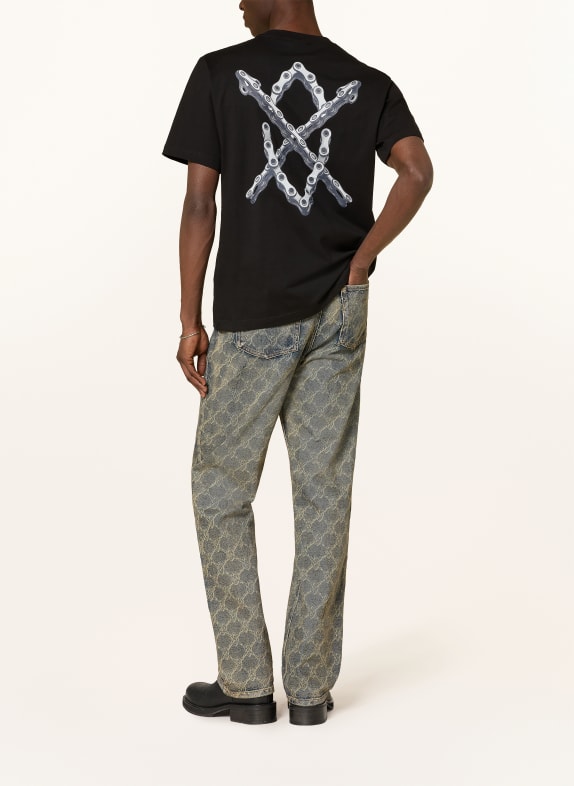 DAILY PAPER T-shirt CHAIN SHIELD ZWART / GRIJS