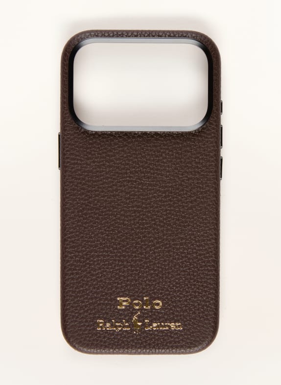 POLO RALPH LAUREN Smartphone-Hülle DUNKELBRAUN / GOLD