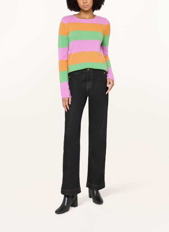 CARTOON Cashmere-Pullover LILA / ORANGE / GRÜN