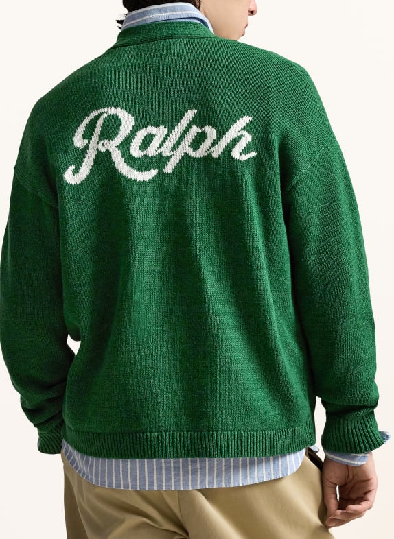 POLO RALPH LAUREN Vest met linnen DONKERGROEN / WIT