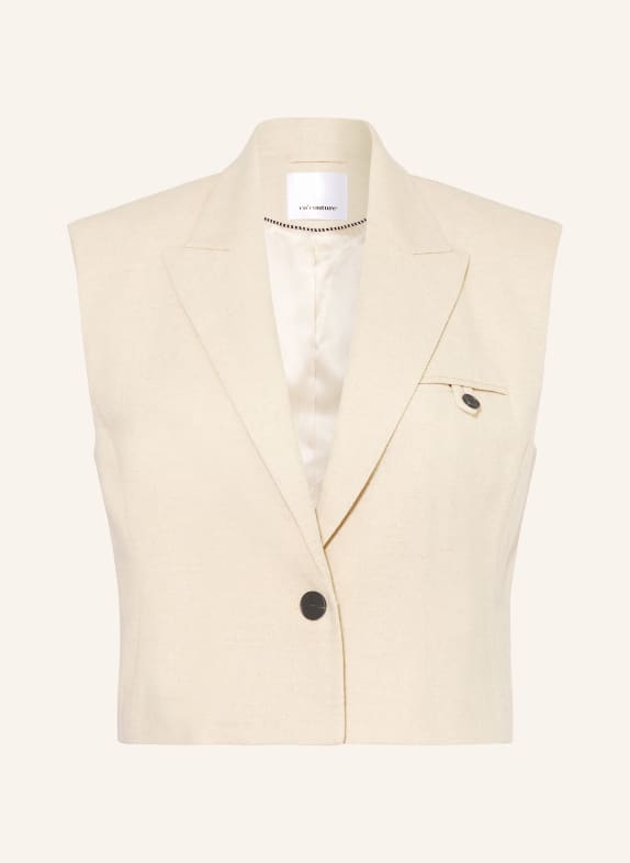 co'couture Blazer vest with linen LIGHT BROWN