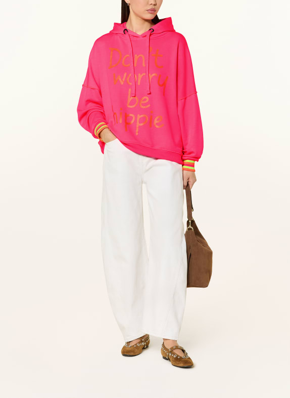 miss goodlife Sweat à capuche oversize ROSE FUCHSIA FLUO / ORANGE FLUO