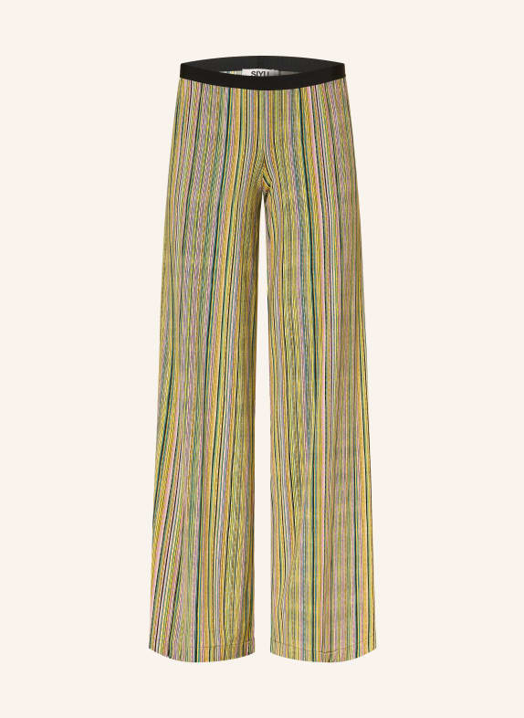 SIYU Marlenehose aus Jersey GELB / ALTROSA / PETROL