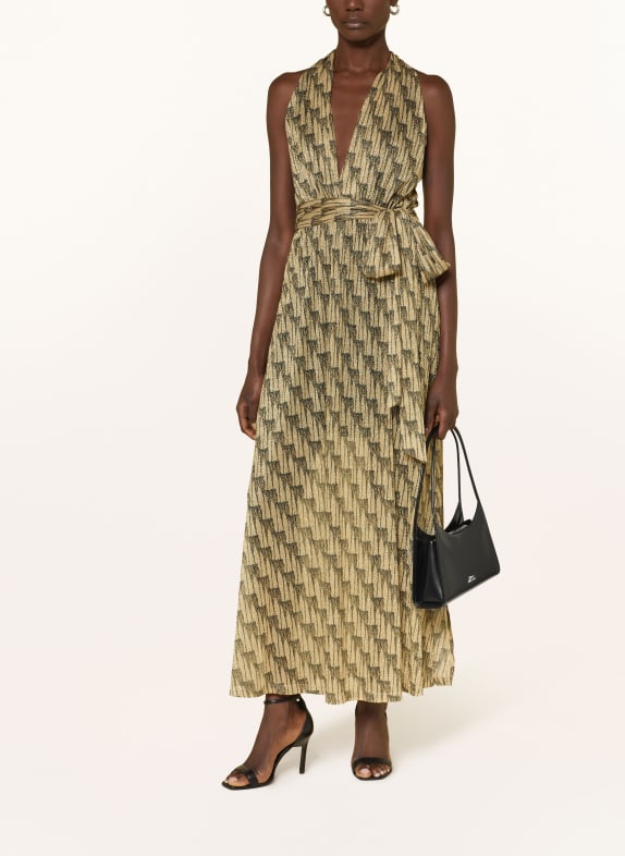 SIYU Kleid mit Glitzergarn GOLD / SCHWARZ